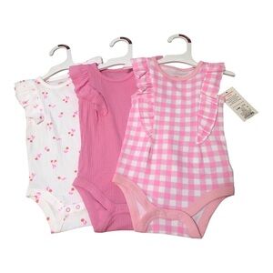 NWT Cat & Jack Baby Girl Onesies Set of 3 Bundle 3-6M